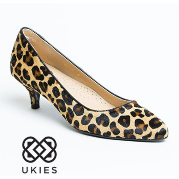 ukies Shoes Ukies Phyllis In Leopard Print Calf Hair Kitten Heel